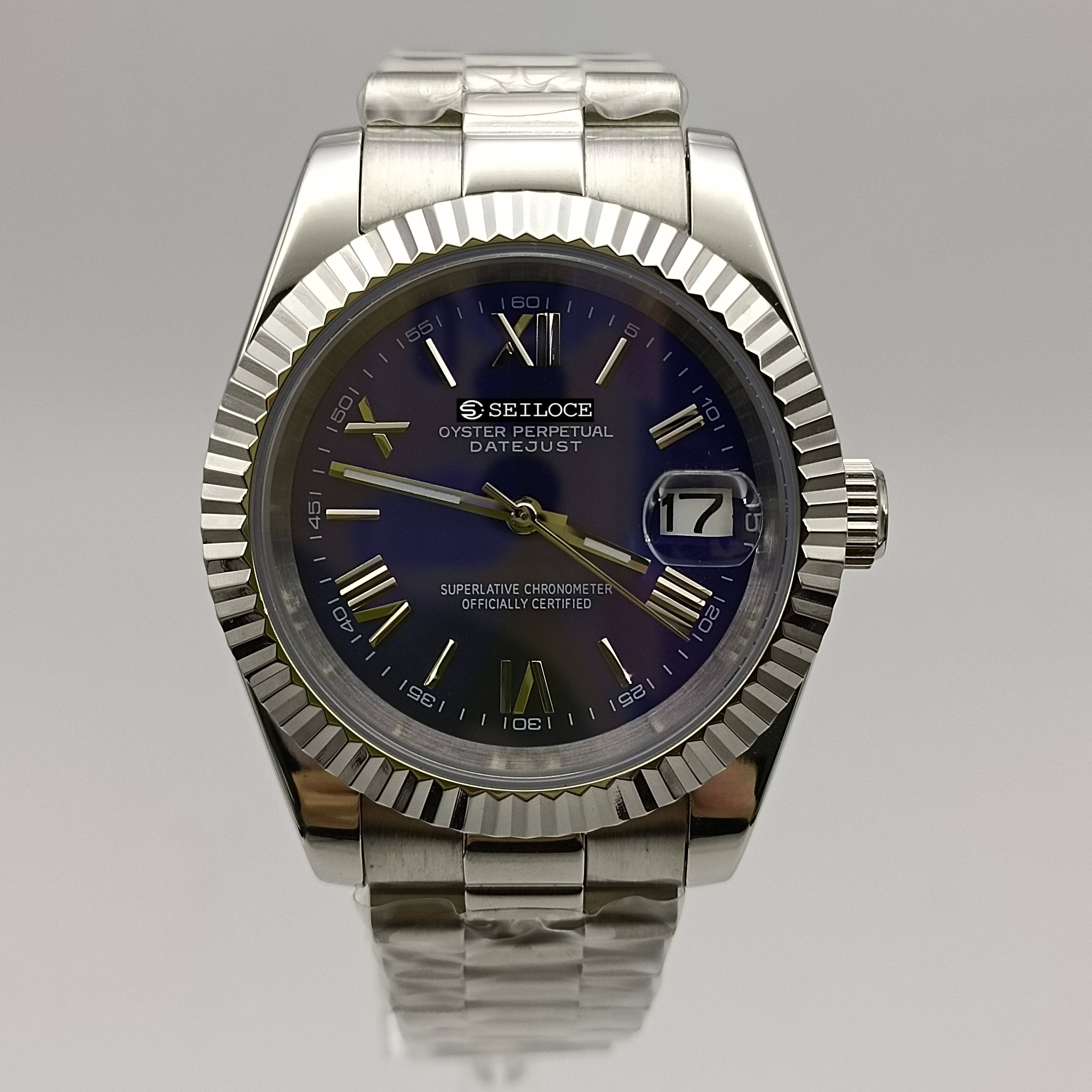 Silver Case+Dark Blue Dial