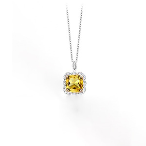 Collana con ciondolo a cubo per donna, catena con zirconi color tormalina, elegante gioiello alla moda - Product Image 1