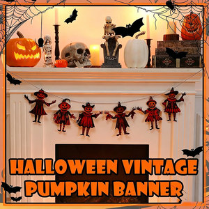 Décorations populaires d'Halloween : Petits pendentifs rétro en forme de citrouille, d'épouvantail et de drapeau coloré - Product Image 3