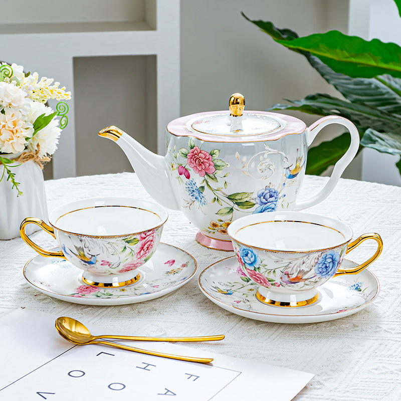 Peony Xugang a pot of 2 cups and saucers (gift box)