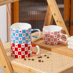 Ins Style Heart Ceramic Mug Cute Coffee Cup for Couple Gift - Product Image 3