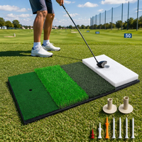 Tapis de golf 4 en 1 pour l'entraînement, simulant un bunker et un fairway, avec base en caoutchouc antidérapante et gazon artificiel durable