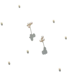 Boucles d'oreilles en perles et diamants en forme de barbe à papa, en or 14 carats, bijoux fins, vente en gros, fabricant sur mesure pour femmes, fournisseur de bijoux OEM ODM - Product Image 1