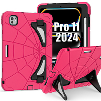 Coque de protection antichoc en silicone pour iPad Pro 11 2024 2025 avec béquille pliable et support pour stylet