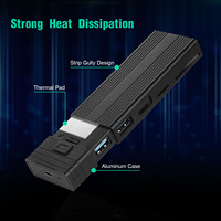 Box esterno in plastica per SSD M.2 NVMe SATA NGFF, doppio protocollo Gen 2 USB 3.0, adattatore per disco rigido esterno HDD UASP