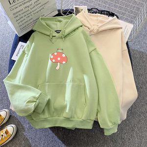 เสื้อฮู้ดลายกบเห็ดน่ารักสำหรับผู้หญิง แบรนด์ FOXA ผ้าฝ้าย สวมใส่สบายๆ สไตล์ลำลอง สำหรับวัยรุ่นหญิง เสื้อผ้าสไตล์คอทเทจคอร์ - Product Image 3
