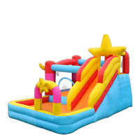 Château gonflable personnalisé en tissu Oxford avec double toboggan, château de saut pour enfants, parc de jeux gonflable d'extérieur