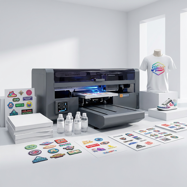 A3 Intelligent Positioning UV DTF Printer Silicone Label Multi-Color Multi-Layer Printing for Metal Glass Acrylic