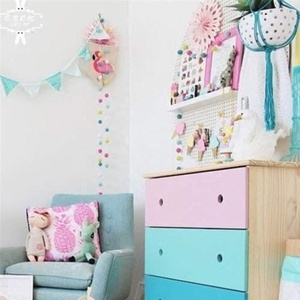 Guirnalda de 30 bolas de fieltro de lana para el hogar, <span class=keywords><strong>Navidad</strong></span> o fiesta de cumpleaños, decoración colgante de pared - Product Image 6