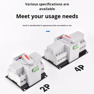 Interrupteur de transfert automatique miniature CB Grade 2P3P4P, double alimentation, triphasé, 3 pôles, 100A 63A, usage industriel, modèle RMGQ ATS - Product Image 2