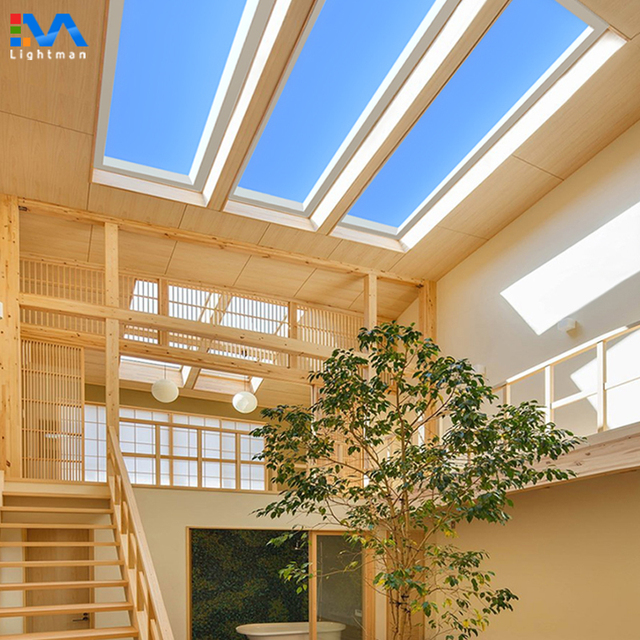 Indoor Artificial Sunlight Lamp Recessed Window Blue Sky Rooflight Faux LED Ceiling Virtual Skylight Panel Light