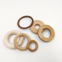 Bagues en bois d'érable de hêtre, artisanales et accessoires de bricolage, 4 pièces, tailles variées