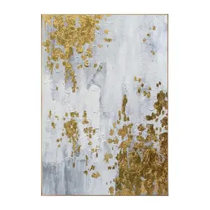 Interior Home Decoration Painting Leaf Light Oil Painting Gold Modern Luxury Hand-painted Wall Art Carton Canvas High 40x60cm
