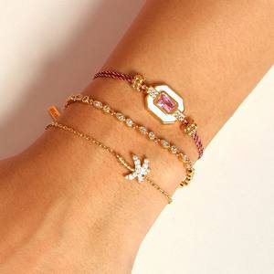 复古欧美跨界不锈钢塔罗牌魅力手链配波西米亚风格锆石镶嵌三叶草礼品 - Product Image 4