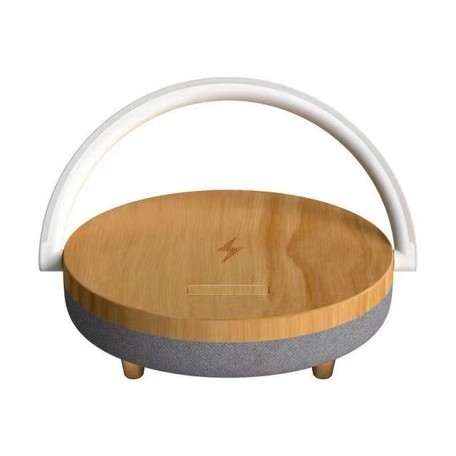 High Quality 10W/15W Fast Wireless Charging Station Multifunction Speaker Bedside Lamp White Noise All-in-one Charger