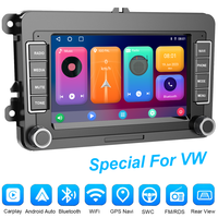 Autoradio Android 2 Din OLED 7 pouces avec GPS pour tableau de bord VW Golf, CarPlay, Android Auto, écran partagé, DSP, caméra de recul, WiFi