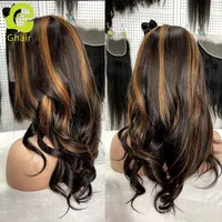 Real Mink Brazilian Human Hair klavier Highlight Wig Ombre Color Full Swiss Lace Cuticle Aligned Virgin Hair Wig