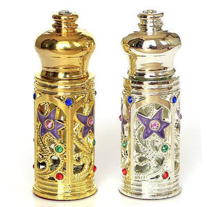 Bouteilles d'huile de <span class=keywords><strong>parfum</strong></span> vides décoratives rechargeables de 3ml en alliage et verre de style arabe moyen-orient Dubaï à l'ancienne - Product Image 4