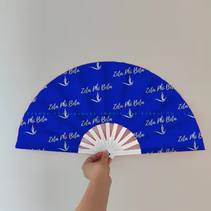 2023 Zeta Phi Beta Sorority Folding Kunststoff Hand Fan Personal isierte Kleidung Folk Fans als Geschenk