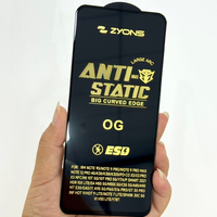Protection d'écran en verre trempé antistatique ESD 0,4 MM OG 9H pour iPhone 13 16 15 Pro 17 Pro Max 15 Plus