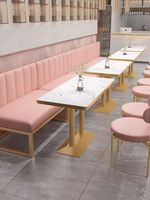 Ensemble Table et Chaises Luxe Léger pour Salon de Thé, Restaurant et Café, Canapé Banquette sur Mesure à Pieds en Fer