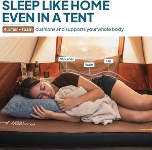 <span class=keywords><strong>Matelas</strong></span> de camping gonflable Air & Foam, <span class=keywords><strong>matelas</strong></span> de couchage auto-gonflant, 4,5 pouces d'épaisseur, avec pompe à air, taille complète - Product Image 2