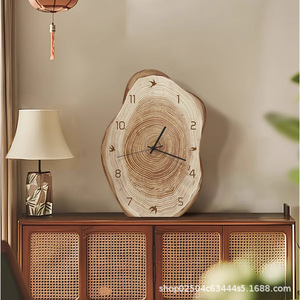 Dropshipping Shopify Original Wood Style <b>Desk</b> Clock Tabletop Living Room Wall Clock Silent Unique <b>Small</b> Retro Decorative Hanging - Product Image 5