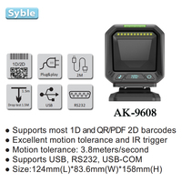 Nuevo Escáner de Código de Barras Omnidireccional 2D Syble AK-9608H, Escáner de Código QR de Escritorio Manos Libres, Terminal Android USB