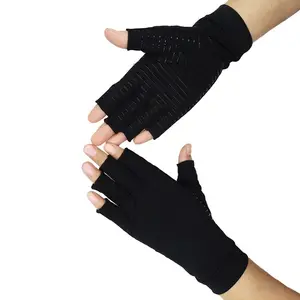 Rahat ve nefes alabilen bakır infüzyon parmaksız el sıkıştırma artrit eldiven tedavisi