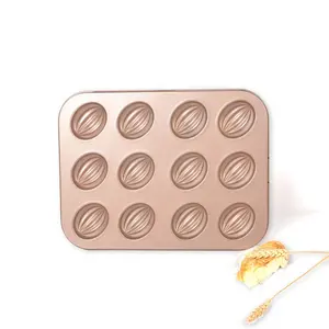 hot selling 6 cavity oven baking plate non stick olive shaped carbon steel bread baking pan carbon baking tray metal pie pan