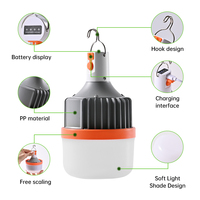 2024 produk laris lampu led bola lampu bentuk T B22 E27 rumah Bombillas kemah hemat energi pengisi daya USB lampu bohlam hemat energi