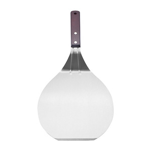 Pizza Spatula 430Mm Round Stainless Steel With Wooden Handle For Baking Transfer - Product Image 2