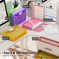 Pochette de rangement A4 transparente et étanche avec bouton-pression personnalisable pour documents, contrats, reçus, idéale pour le bureau, l'école, les salons professionnels et les conférences