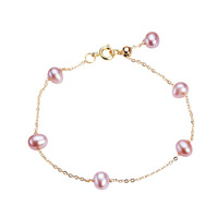Fresh and Sweet Style Baroque Custom Pearl Chain Exquisite Rice Beads Adjustable Freshwater Pearl Fine Bracelet