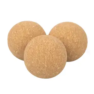 Custom Eco-friendly 100% Natural Wooden Yoga Cork Massage Ball