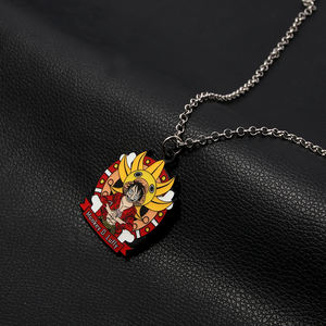 Anime di alta qualità cappello di paglia bambino ciondolo di moda in metallo scimmia D.Luffy collana - Product Image 6