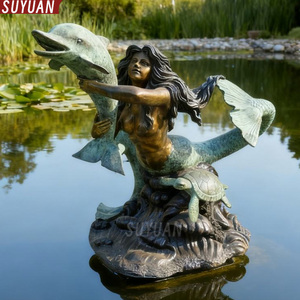 Escultura de Bronce de Tritón y <span class=keywords><strong>Nereida</strong></span> a Tamaño Real para Exteriores, Estilo Marino, Técnica de Fundición, Impresión Offset, Colores Personalizables - Product Image 5