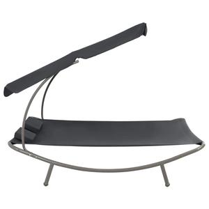 2-Person Outdoor <strong>Sunbed</strong> with Canopy and Pillow Steel Frame Daybed Chaise Lounger Patio Garden Backyard Poolside Balcony - Product Image 4