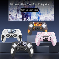 Étui de protection double en silicone avec grande ouverture pour la charge pour manette PlayStation 5, design plus fin pour manette PS5