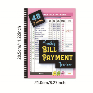Carnet de suivi budgétaire mensuel personnalisé avec impression sur mesure, liste de contrôle des factures mensuelles pour les dépenses personnelles et les factures domestiques – Fournisseur direct usine - Product Image 3