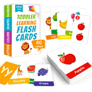 Boîte de cartes flash d'apprentissage précoce transfrontalière pour enfants de 2 ans : apprenez l'<span class=keywords><strong>anglais</strong></span> avec des cartes cognitives sur les lettres et formes de dessins animés - Product Image 6