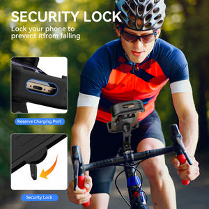 Support téléphone universel pour moto et vélo avec rotation à 360°, verrouillage et protection en silicone pour smartphones de 4 - Product Image 2