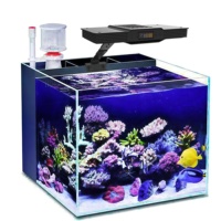 Spectra Aqua Knight V3 60W Lumière LED carrée moderne pour aquarium marin de bureau, 3 canaux de gradation, pour aquariums de corail et poissons de 40-60 cm
