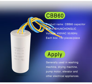 ตัวเก็บประจุเครื่องซักผ้า <span class=keywords><strong>CBB60</strong></span> 4uF + <span class=keywords><strong>10uF</strong></span> สำหรับชิ้นส่วนเครื่องซักผ้า - Product Image 3