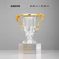 GRANDE TAILLE métal élégant sport verre de cristal tasse unique trophée prix mvp thème comme compétition sportive champion prix