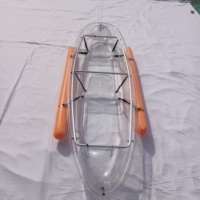 Kayak Transparent Vicking 11 Pieds Double Place, Océan Clair Cristal, Bateau de Randonnée Nautique avec Lumière LED