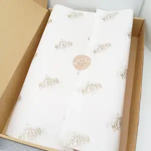 Luxus Deckel und Basis Box mit goldenem Logo Großhandel benutzer definierte Geschenk verpackung Box für T-Shirt Kleidung Verpackung Wrapping Tissue Pap