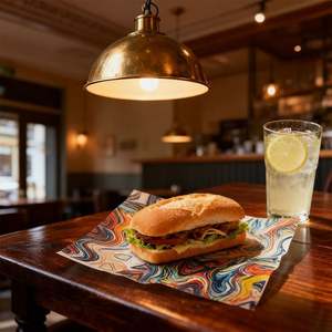 กระดาษไขกันน้ำมันสำหรับอาหาร แซนวิช ไก่โรล แฮมเบอร์เกอร์ ข้าวปั้น - Product Image 3