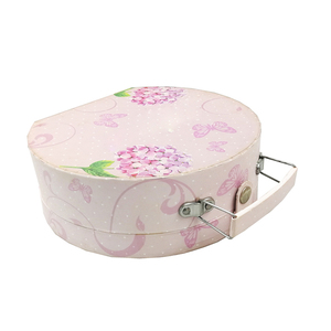 ZL Personalizzato Confezione regalo Rosa Valigia di Cartone Manico In Metallo Pulsante di Blocco Dei Monili Dei Capelli di Imballaggio Della Caramella Scatola di Cerimonia Nuziale di Stampa Del Fiore di Lusso - Product Image 2