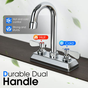 Grifo para Fregadero de Barra para Cocina, Grifo Comercial de 4 Pulgadas para Montaje en Cubierta Central para Lavandería, Baño, Grifo para Fregadero de Preparación - Product Image 3